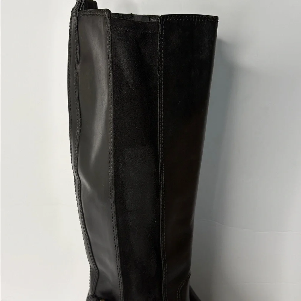 Tory Burch Black Wyatt Leather Riding Knee Boots